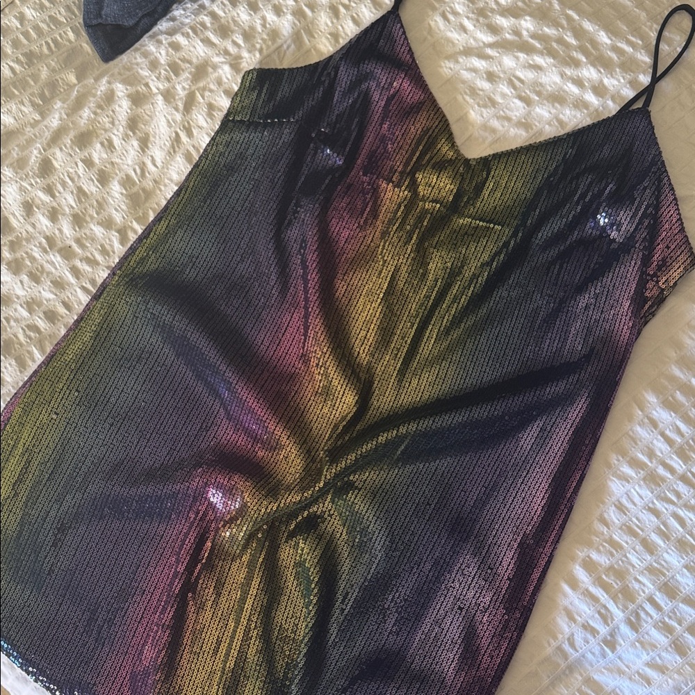 NWT Multicolor Sequin Slip Dress